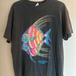 Vintage Colorful Fish Chicago Aquarium Graphic T-Shirt
